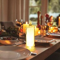 WHITE LED FLAMELESS CANDLES BATTERY OPERATED PILLAR CANDLES FLICKERING REALISTIC DECORATIVE LAMP (8437)
