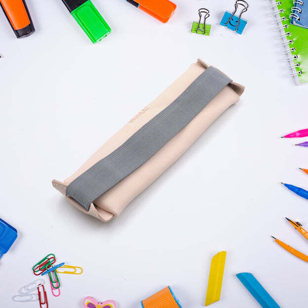 LEATHER PENCIL CASE HIGH-QUALITY LEATHER PENCIL POUCH IDEAL OF SCHOOL (1PC) 7785