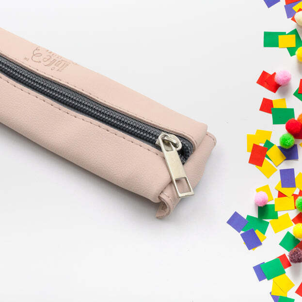 LEATHER PENCIL CASE HIGH-QUALITY LEATHER PENCIL POUCH IDEAL OF SCHOOL (1PC) 7785