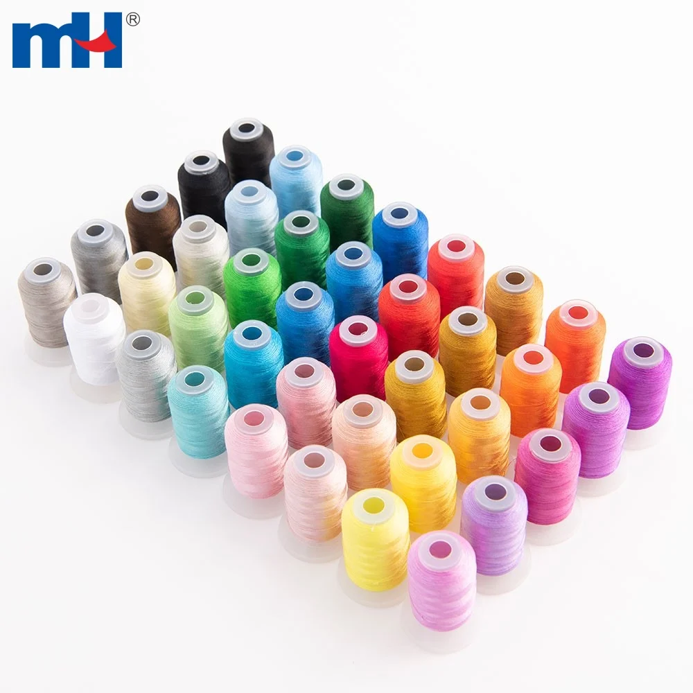 Embroidery Thread Set 500M 100% Polyester Embroidery Thread Small Cone for Embroidery and Sewing Machines