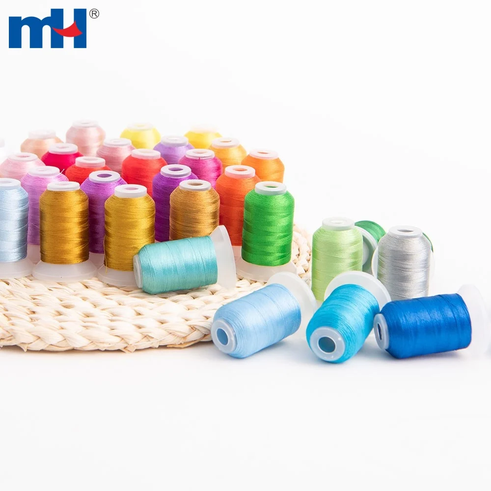 Embroidery Thread Set 500M 100% Polyester Embroidery Thread Small Cone for Embroidery and Sewing Machines