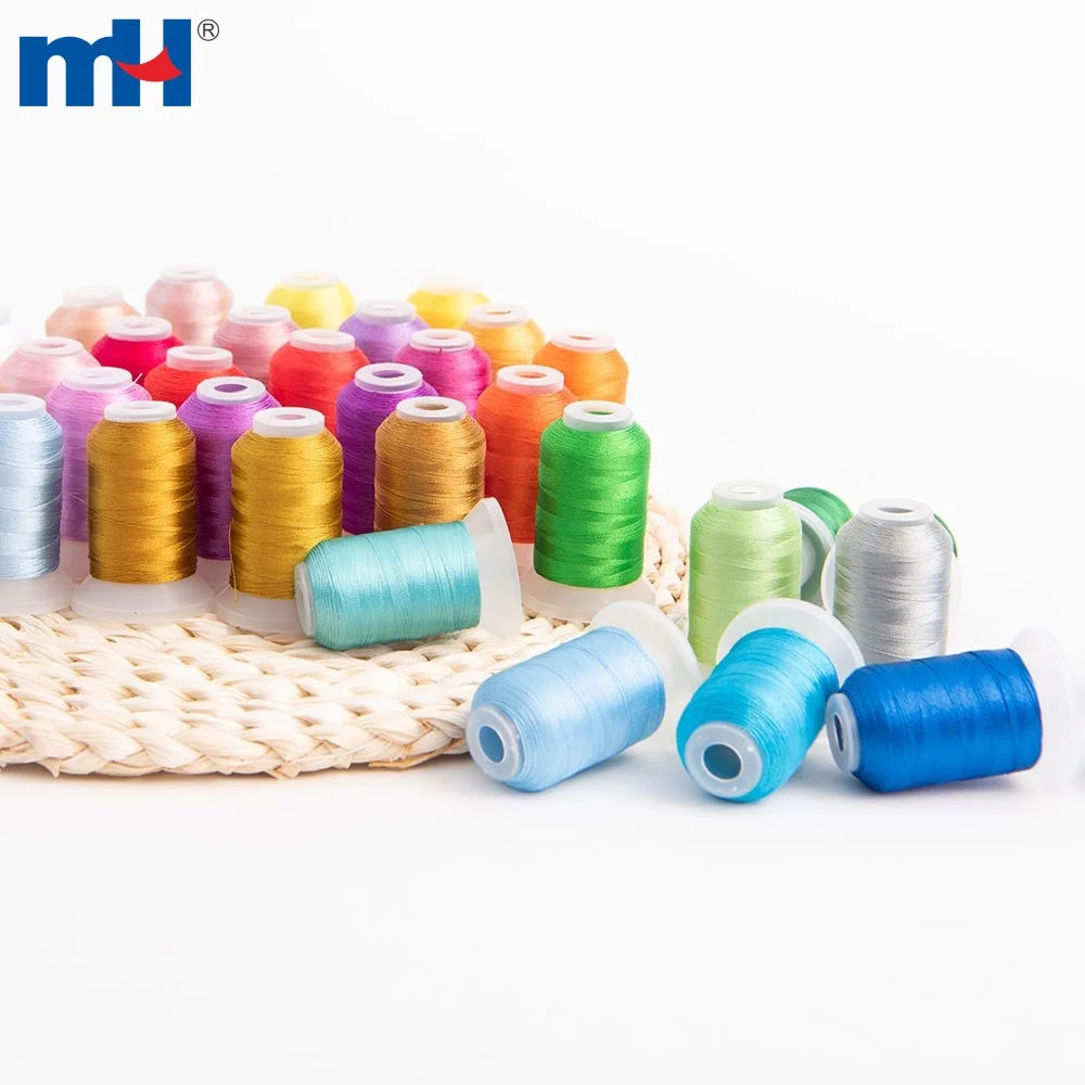 Embroidery Thread Set 500M 100% Polyester Embroidery Thread Small Cone for Embroidery and Sewing Machines