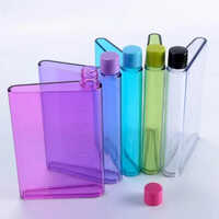 Notebook Style Slim Water Bottle - Plastic A5 Size, Multicolour, Square Shape | 1 Year Warranty, Hot Stamping Surface Handling