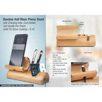 पेन स्टैंड के साथ ब्राउन बैम्बू सेट बैम्बू टंबलर सेट बैम्बू म्यूजिक एम्पलीफायर