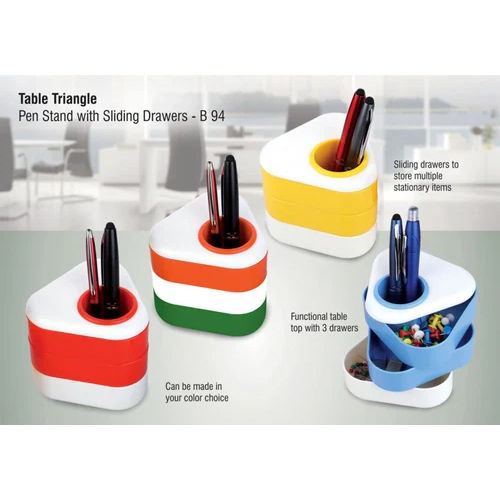 Multicolour Office Table Tops Accessories Tumbler Pen Holders Desktop Gift Item