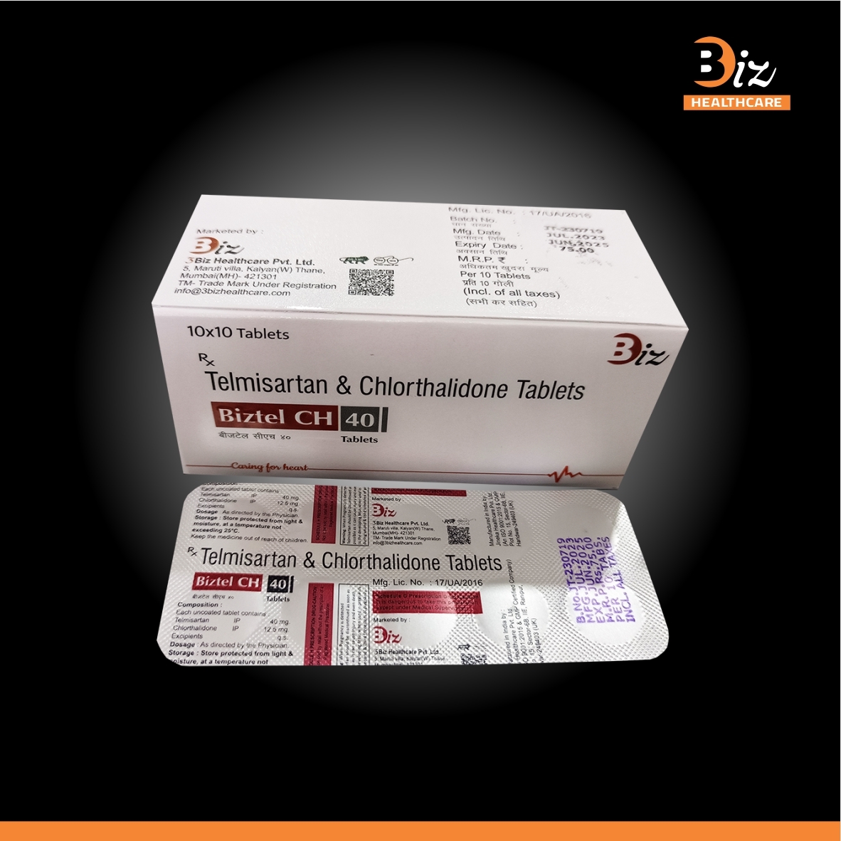 Telmisartan 40mg Chlorthalidone 12.5mg