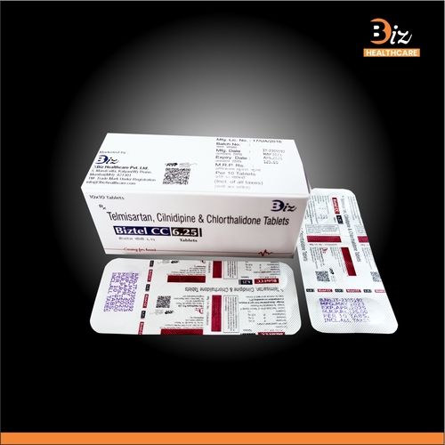 Telmisartan 40mg  Cilnidipine 10mg  Chlorthalidone 6.25m