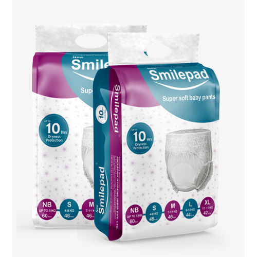 White Smilepad Baby Diapers Pack Of 50