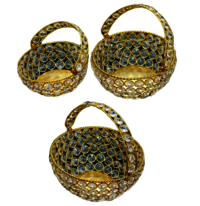 Metal  Pooja Crystal Basket