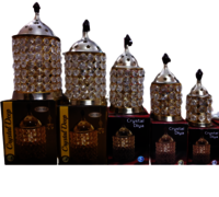 Brass Crystal New Oil Diya - Color: Gold