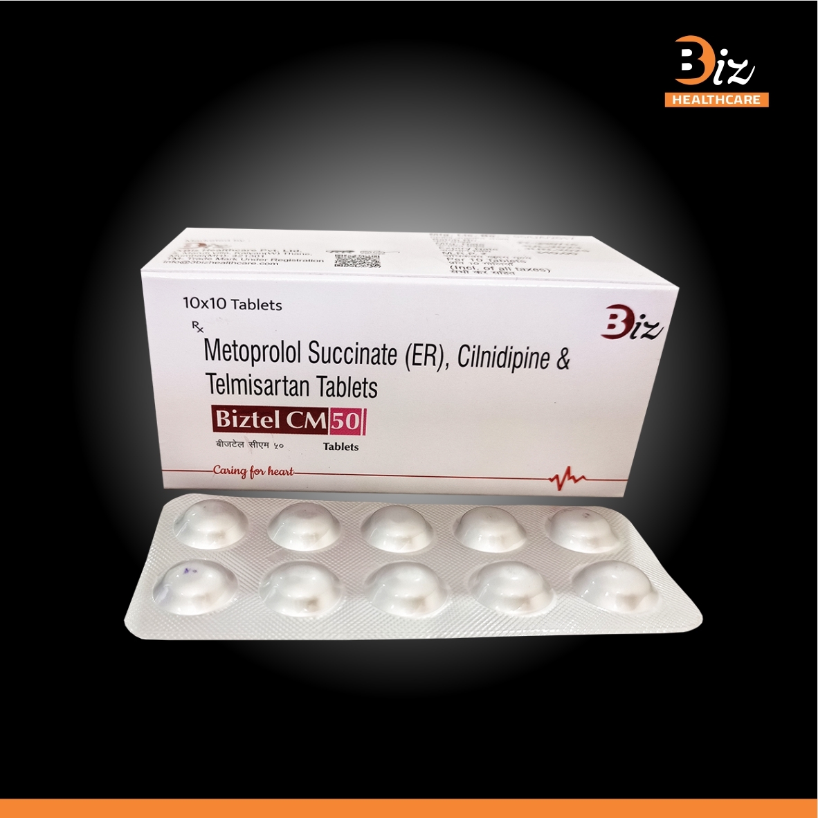 Telmisartan 40mg  Cilnidipine 10mg  Metoprolol 50mg