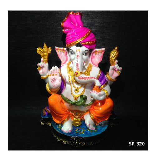 Easy To Clean 12 Inches Lord Pagdi Ganesh