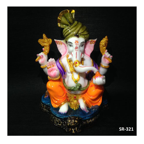Easy To Clean 8 Inches Lord Pagdi Ganesh