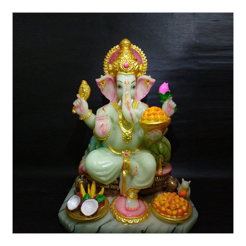 Lord Ganesha Statue - Eco-Friendly Polyresin Gold Finish | Durable, Easy to Clean, Rust Proof, Scratch Resistant, Hygienic Decorative Piece