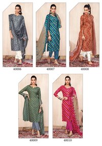 Suryajyoti Bandhani Lehriya Vol-4 -Kurti Pant With Dupatta