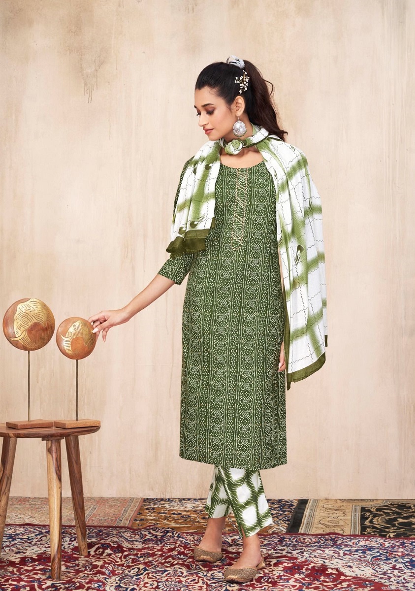 Suryajyoti Bandhani Lehriya Vol-4 -Kurti Pant With Dupatta