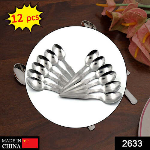 STAINLESS STEEL MEDIUM DINNER TABLE SPOON (SET OF 12PCS) 2633