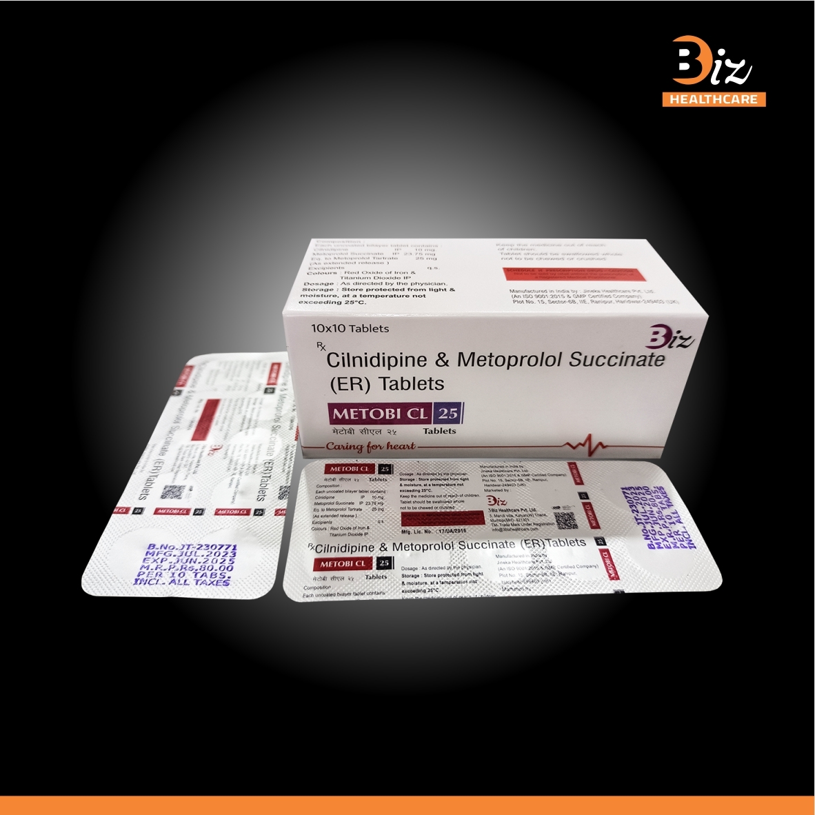 Metoprolol Succinate 25mgER  Cilnidipine 10mg