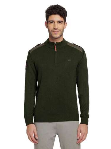 Hybrid Half Zip Sweater With  Badge