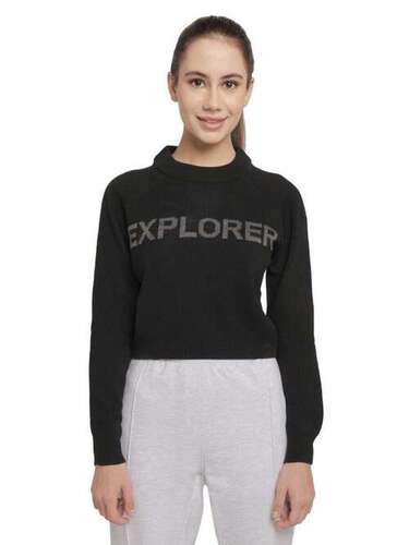 Women's Sweater Crop Top with Graphic
