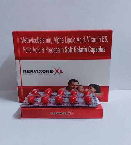 Methylcobalamin alpha lipoic acid vitamin B6 folic acid and pregabalin soft gelatin cap
