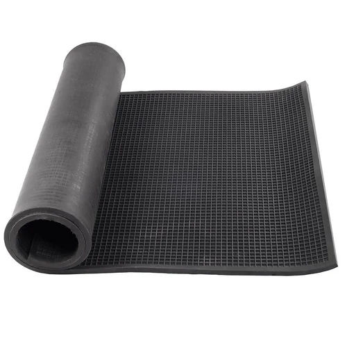 Black Electrical Checkered Rubber Sheet