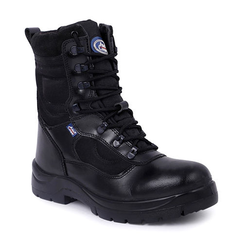 Black Allen Cooper Pu Mid Sole Combat Boot