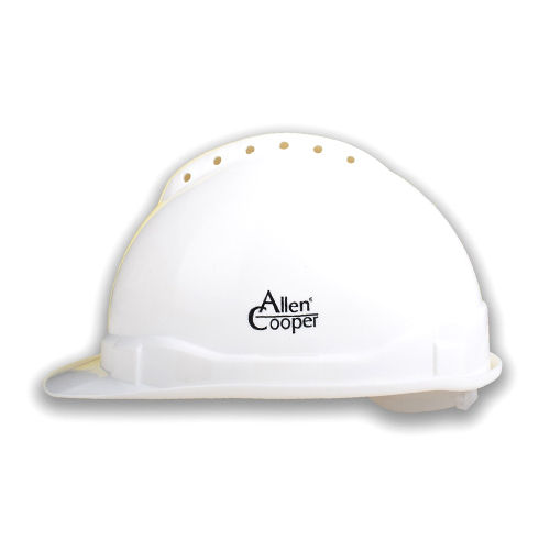 White Allen Cooper Safety Helmet Shell With Ventilation