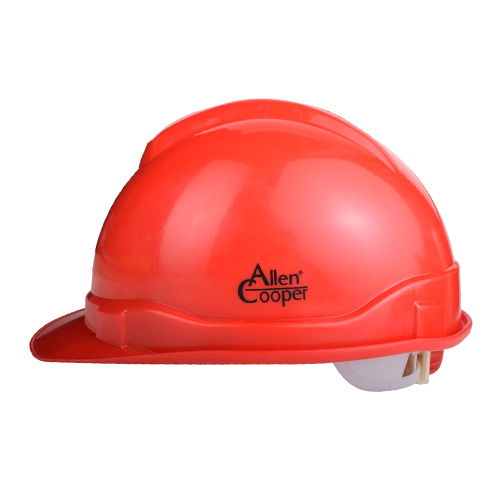 Red Allen Cooper Plastic Cradle Safety Helmet With Ratchet Adjustable Headband