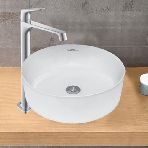 White Radius Table Top Wash Basin