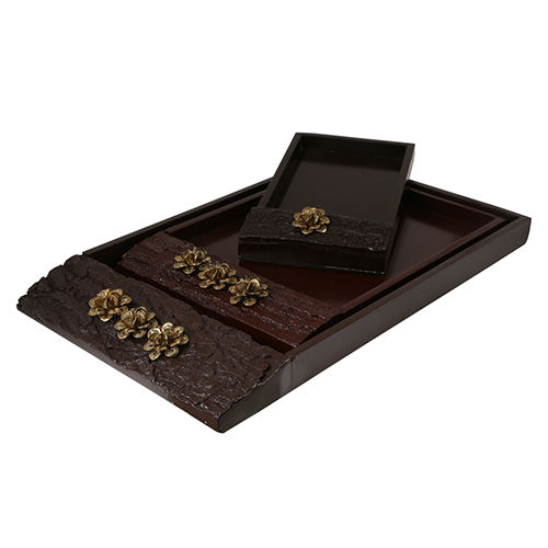 640g Wooden Log And MDF Wooden Tray Set