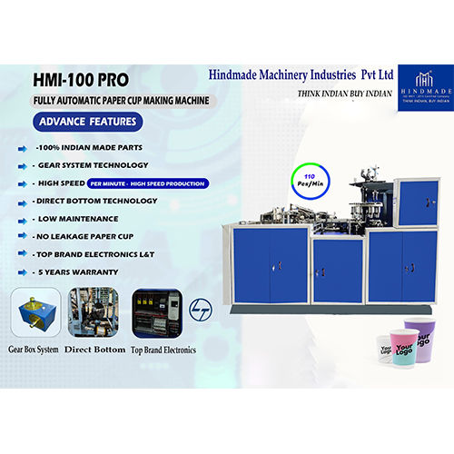 HMI-100 PRO Fully Automatic Paper Cup Making Machine