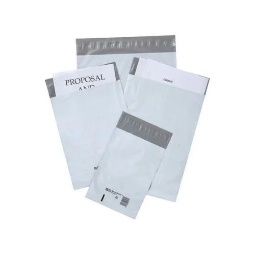 HDPE White And Black Tamper Proof Courier Bag