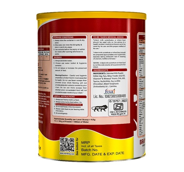 BRAYMIL PREMIUM 3 Follow Up Formula Stage -3 - 400 gm ( 12 Months Onwards)
