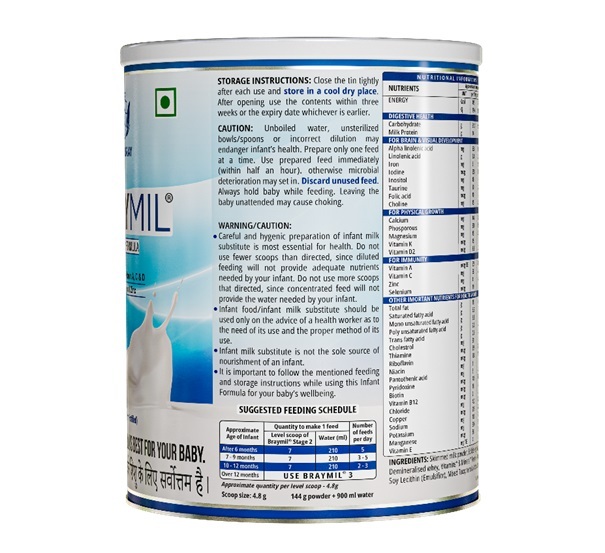 BRAYMIL 2 Follow Up Formula Stage - 2 400 gm ( From 6 to 12 Months)