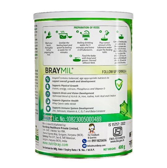 BRAYMIL 3 follow up formula Stage 3 - 400 gm (12 months Onwards)