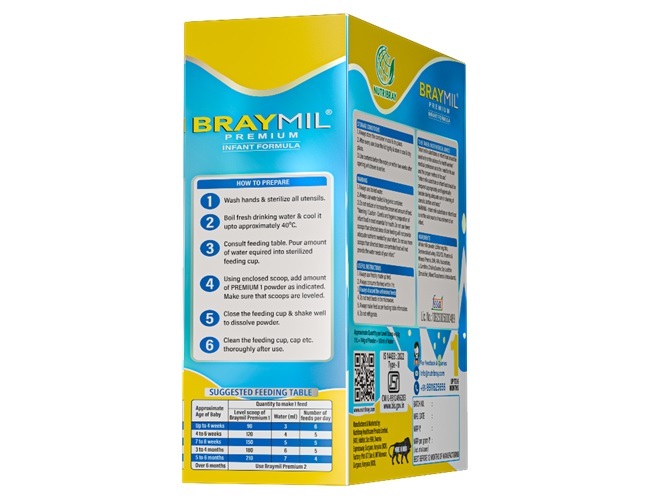 BRAYMIL PREMIUM 1 INFANT FORMULA  Stage -1 ( 0 to 6 Months) - BIB Pack