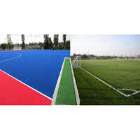 Synthetic Turf Flooring - Synthetic 8-layer Engineered Material, 8-inch Thickness, Red And Blue Colors, Moisture And Water Absorption Features