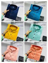 Mens Kurta Pyjama - J-card Silk Kurta With Weaving Sequence, Pure Cotton Pajama | Available Sizes M-38 To 3xl-46, Ready To Dispatch