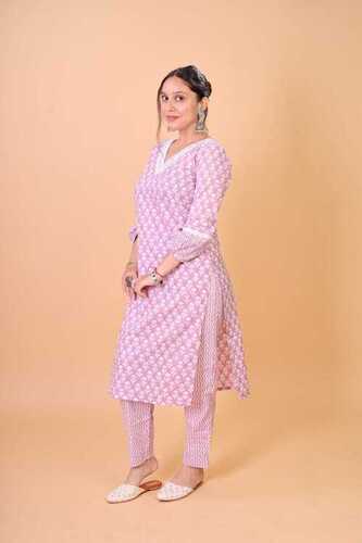 V Neck straight Cut Kurta Set