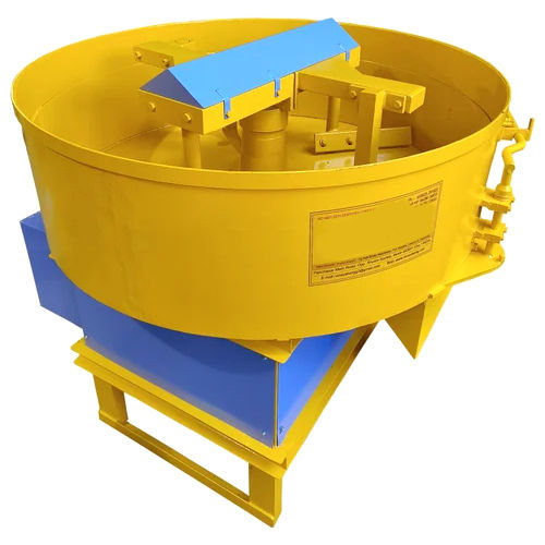 Yellow Industrial Pan Mixer Machine