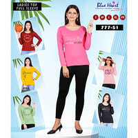 Ladies Full Sleeve Top - Cotton Fabric, Available in Various Sizes & Colors | Stylish Printed Design for Summer Wear