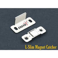 L-slim Magnetic Catcher - Stainless Steel, 12mm X 30mm, Silver | High Power, Easy Installation, Compact Design