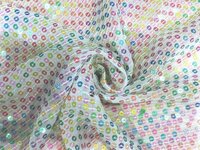 Allover multi color Sequins embroidery fabric for export