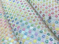 Allover multi color Sequins embroidery fabric for export