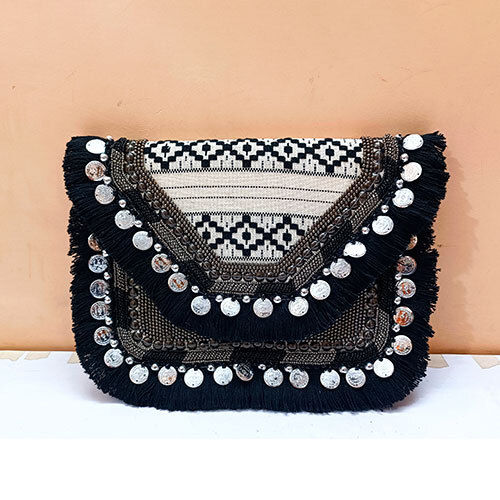 Cotton Fabric Black Color Banjara Bag