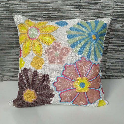 Beads Printed Cushion Cover