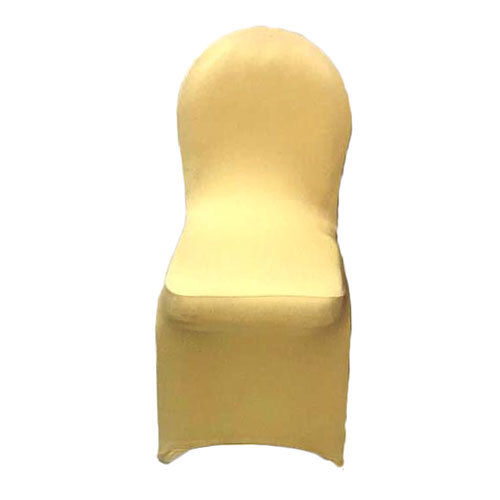 Frill Chair Cover - Lycra Material, 290 Yarn Count, Golden Color | Easy to Install, Elastic Foot Pockets, Machine Washable & Reusable, Stain and Wrinkle Resistant
