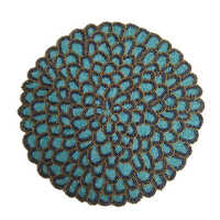 Modern Beads Placemat - Beaded & Satin 14 Inch Diameter Multicoloured Knitted Style | Ideal for Formal Dinners Protects Tables from Spills & Scratches