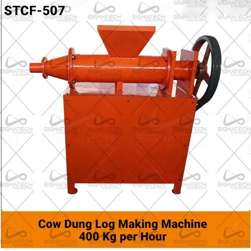 Cow Dung Log Making Machine With Screw Hopper